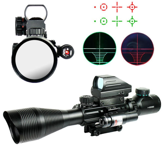 4-12X50 EG 3 in 1 Tactical Air Gun Red Green Dot Laser Sight Scope Holographic Optics Rifle Scope