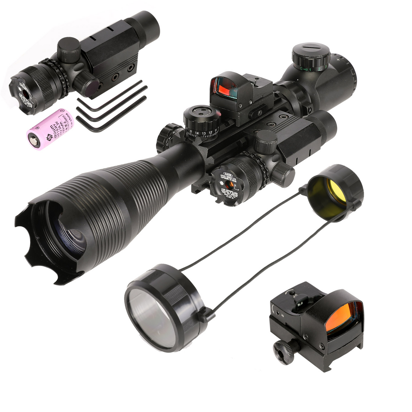 TAC-4: 4 Piece 4-16x50 Illuminated Reticle Scope Package