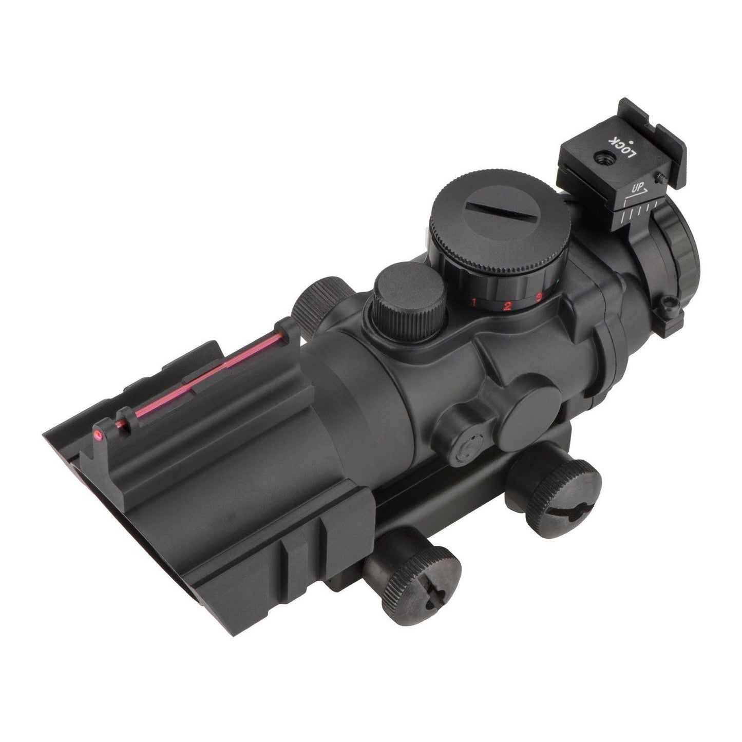 Compact 4x32 Illuminated Reticle Optic with Fiber Optic Front Sight