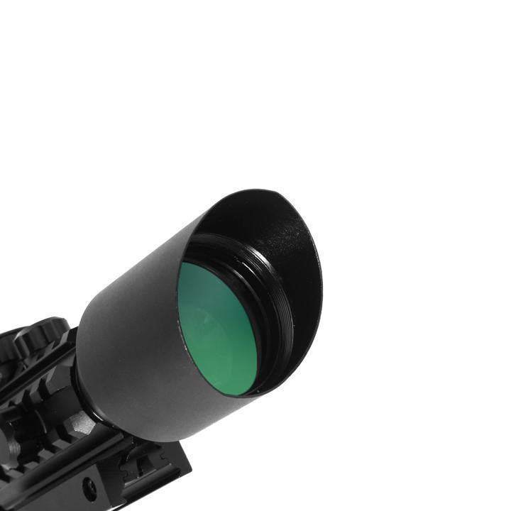 3-10X42E M9 Holographic Sight Scope Wide-field Riflescope with Red Laser and Herring Bone Strutting